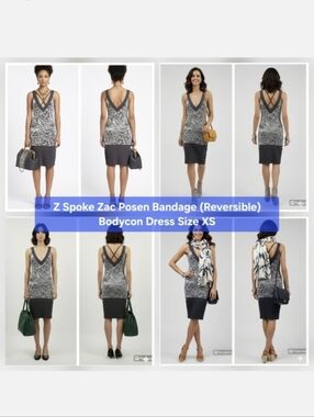 Z Spoke Zac Posen Bandage Bodycon Dress (Reversible) Size XS